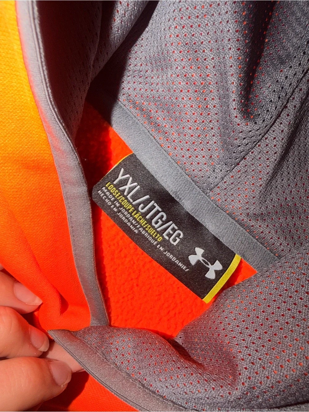 Under Armour Neon Orange Hoodie with Black Logo